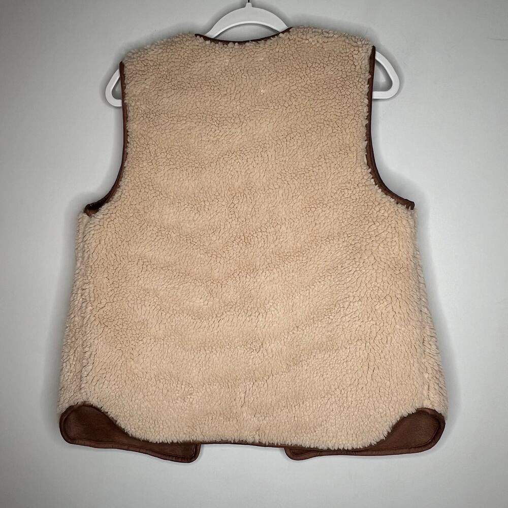 Boden Cream Faux Fur Clerkenwell Borg Button Gilet Vest Size 2 - Picture 5 of 9